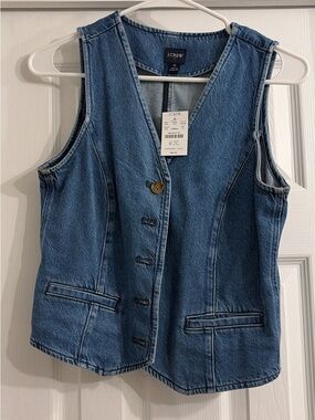J. Crew Light Blue Denim Vest with Button Front